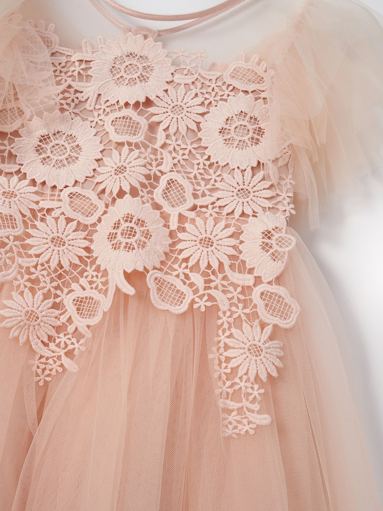 Angel & Rocket Pink Cascade Lace Anelise Dress - Image 9 of 9 Angel & Rocket Pink Cascade Lace Anelise Dress - Image 9 of 9