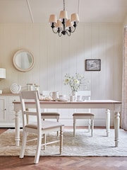 Laura Ashley White Dorset Extending Dining Table - Image 2 of 7