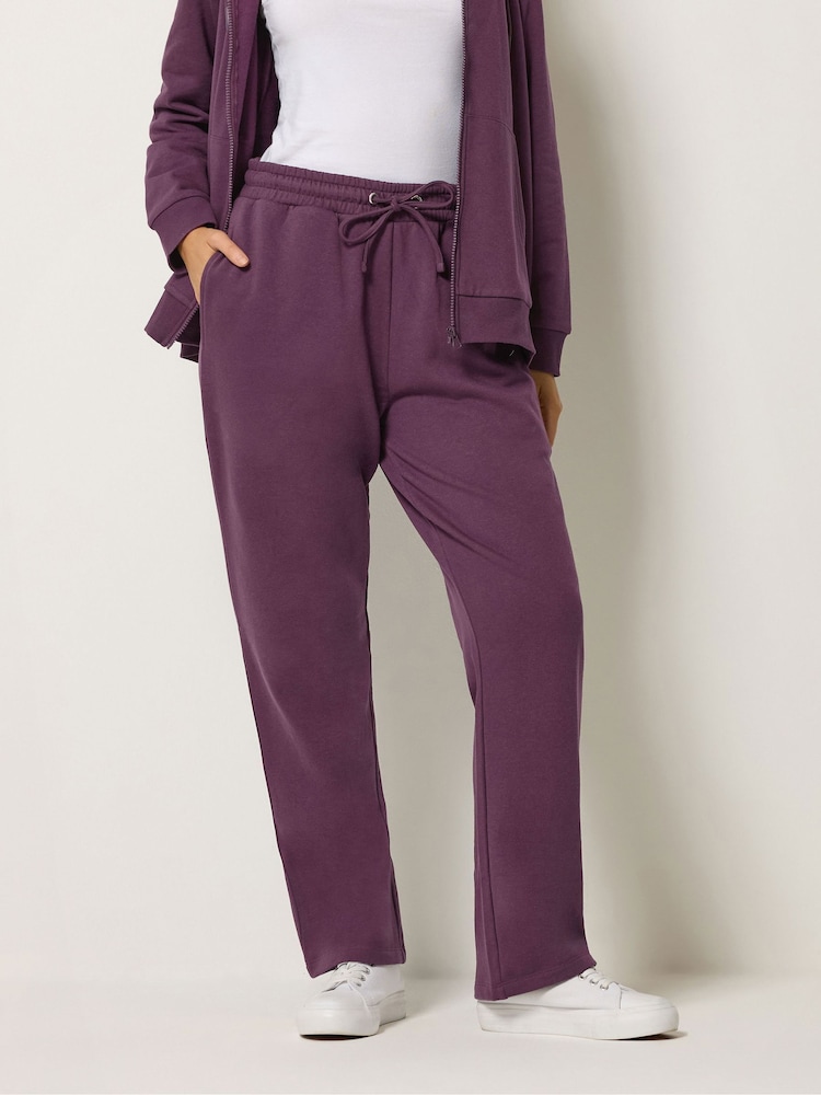 M&Co Purple Straight Leg Joggers - Image 1 of 6 M&Co Purple Straight Leg Joggers - Image 1 of 6