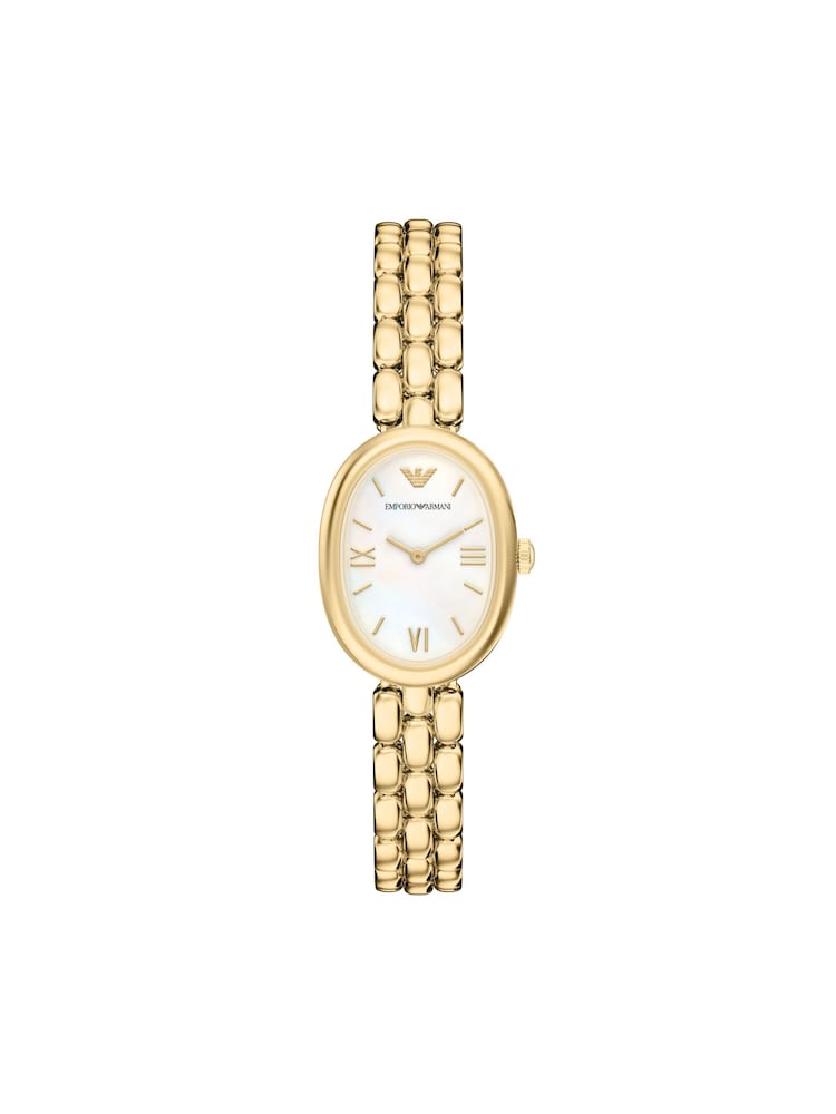 Emporio Armani Gold Tone Sinfonia Two-Hand Gold-Tone Stainless Steel Watch - Image 1 of 7 Emporio Armani Gold Tone Sinfonia Two-Hand Gold-Tone Stainless Steel Watch - Image 1 of 7