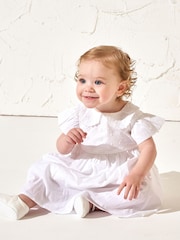 Angel & Rocket White 100% Cotton Embroidered Collar Molly Dress - Image 1 of 4