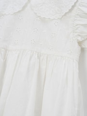 Angel & Rocket White 100% Cotton Embroidered Collar Molly Dress - Image 4 of 4