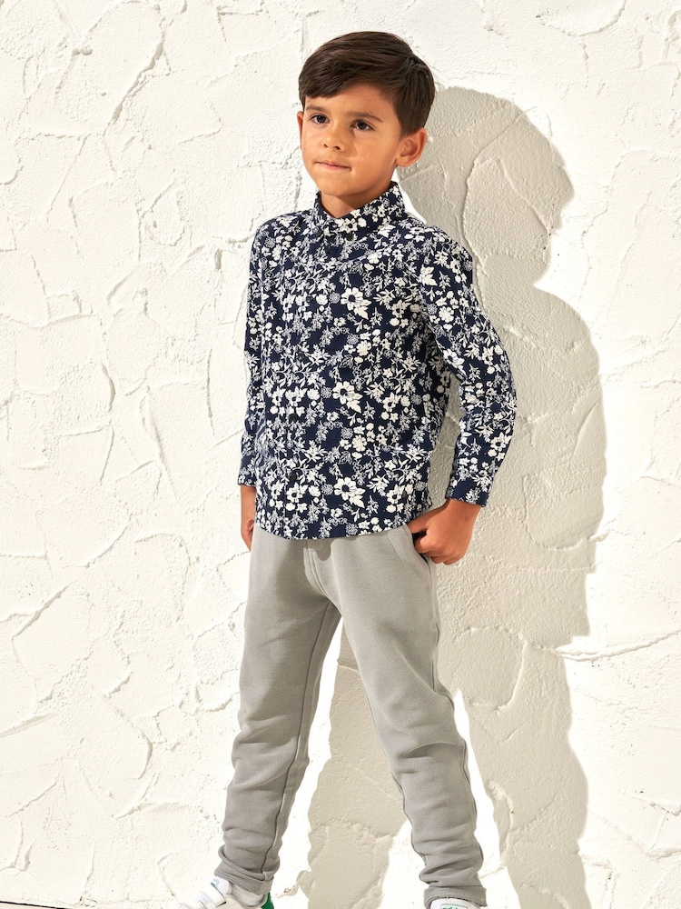 Angel & Rocket Grey Benjamin Smart Jersey 100% Cotton Trousers - Image 1 of 5