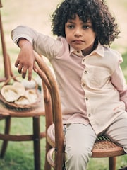 Angel & Rocket Pink Chase Panelled 100% Cotton Shirt - Image 1 of 8
