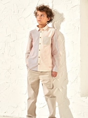 Angel & Rocket Pink Chase Panelled 100% Cotton Shirt - Image 5 of 8