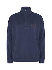 PixieGirl Petite Blue St Etienne Quarter Zip Sweatshirt - Image 5 of 6
