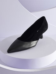 Black Forever Comfort®  With Motionflex Point Toe Kitten Heel Court Shoes - Image 2 of 6