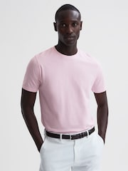 Reiss Pale Pink Bless Crew Neck T-Shirt - Image 1 of 6