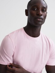 Reiss Pale Pink Bless Crew Neck T-Shirt - Image 4 of 6