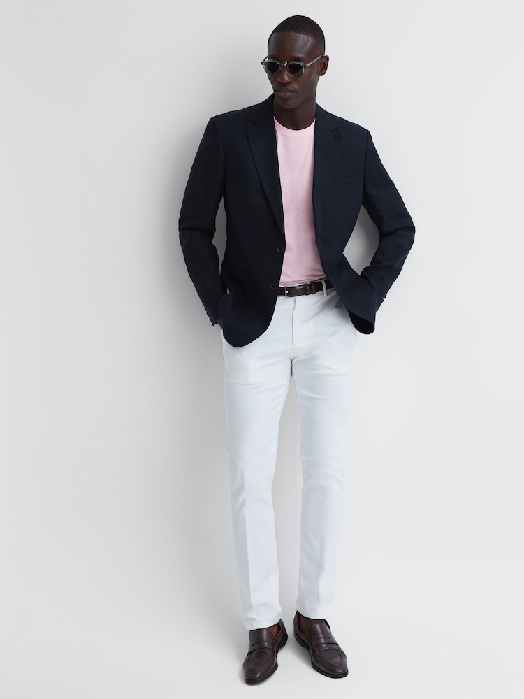 Reiss Pale Pink Bless Crew Neck T-Shirt - Image 6 of 6