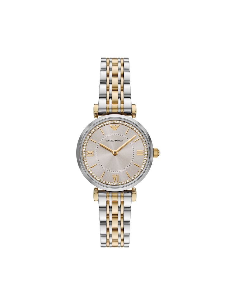 Emporio Armani Silver Tone Two-Hand Stainless Steel Watch - Image 1 of 6 Emporio Armani Silver Tone Two-Hand Stainless Steel Watch - Image 1 of 6