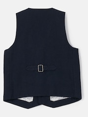 Angel & Rocket Blue Bernard Textured 100% Cotton Waistcoat - Image 3 of 4
