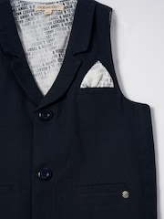 Angel & Rocket Blue Bernard Textured 100% Cotton Waistcoat - Image 4 of 4