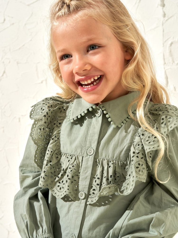 Grün - Angel & Rocket, Jessie, gestreiftes Kleid aus 100 % Baumwolle mit Knopfleiste - Bild 2 von 5