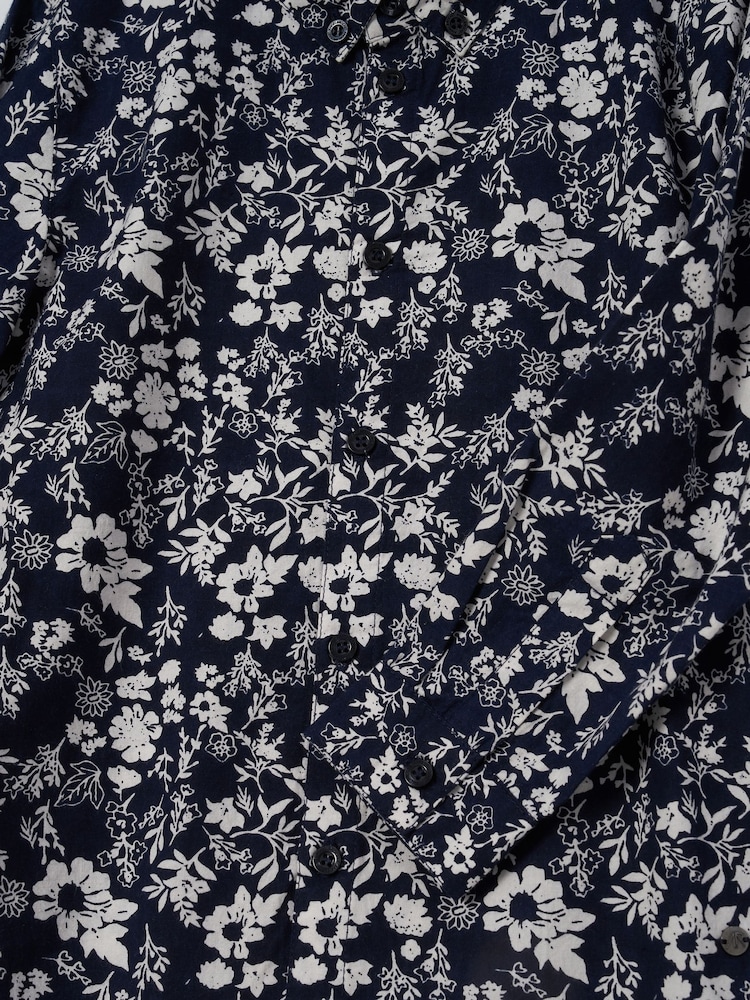 Angel & Rocket Blue Faes Floral Printed 100% Cotton Shirt - Image 6 of 6 Angel & Rocket Blue Faes Floral Printed 100% Cotton Shirt - Image 6 of 6