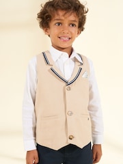 Angel & Rocket Brown Linen Blend Felix Waistcoat - Image 1 of 7