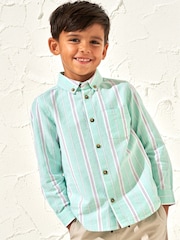 Angel & Rocket Green Berty Oxford Stripe 100% Cotton Shirt - Image 1 of 6