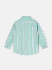 Angel & Rocket Green Berty Oxford Stripe 100% Cotton Shirt - Image 5 of 6