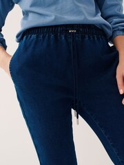Dark Blue Cosy Denim Joggers - Image 4 of 9