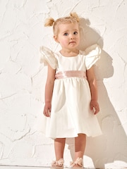 Angel & Rocket Cream Sylvie Sateen Sash Bow Dress - Image 1 of 5