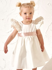 Angel & Rocket Cream Sylvie Sateen Sash Bow Dress - Image 2 of 5