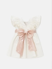 Angel & Rocket Cream Sylvie Sateen Sash Bow Dress - Image 4 of 5