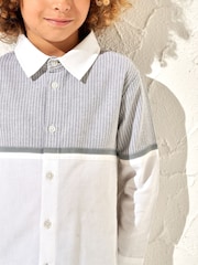 Angel & Rocket Grey Linen Yoke Oxford 100% Cotton Shirt - Image 2 of 5