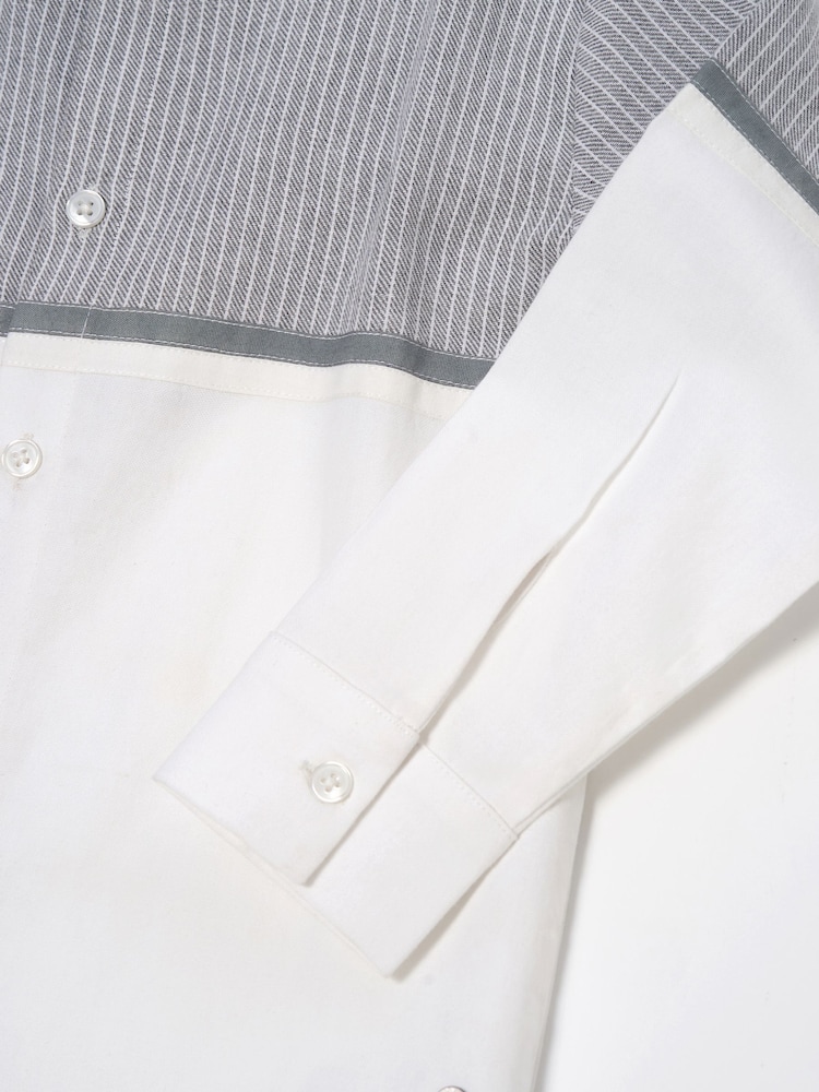 Angel & Rocket Grey Linen Yoke Oxford 100% Cotton Shirt - Image 5 of 5