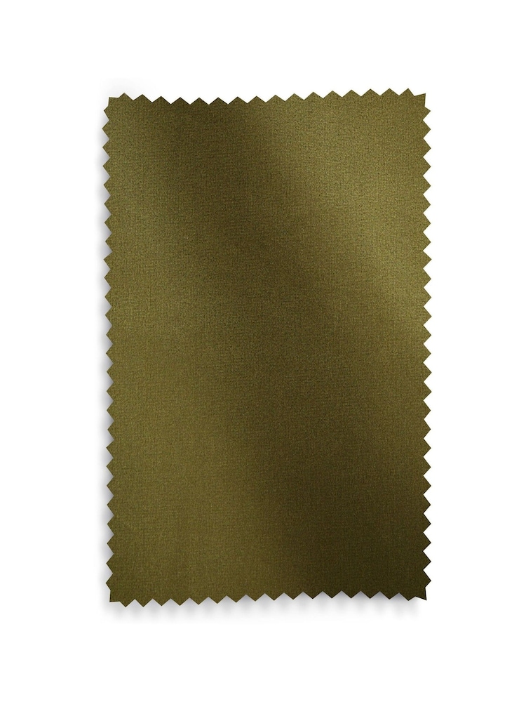Green Olive Matte Velvet Super Thermal Curtains - Image 7 of 7