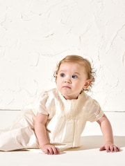 Angel & Rocket Cream Sofia Taffeta Lace Trim Dress - Image 2 of 2