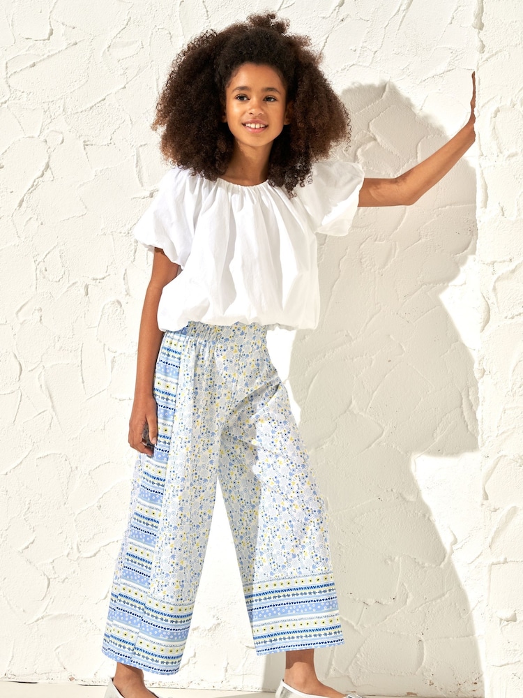 Angel & Rocket White Puff Sleeve Michela Woven 100% Cotton Top - Image 2 of 6