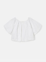 Angel & Rocket White Puff Sleeve Michela Woven 100% Cotton Top - Image 5 of 6