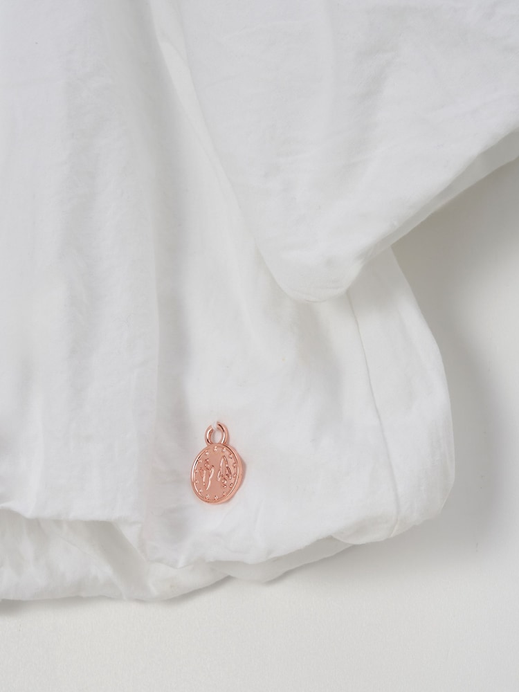 Angel & Rocket White Puff Sleeve Michela Woven 100% Cotton Top - Image 6 of 6