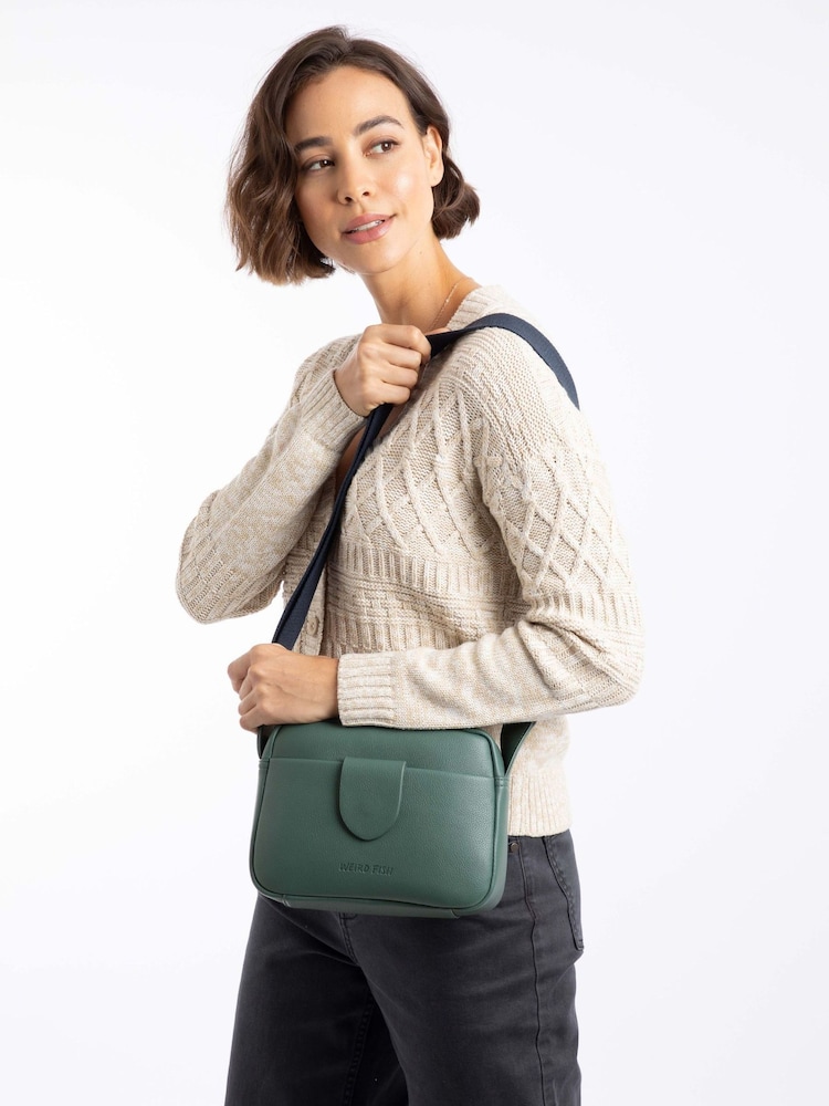 Weird Fish Green Dion Cross-Body Bag - Image 1 of 6 Weird Fish Green Dion Cross-Body Bag - Image 1 of 6