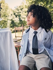 Angel & Rocket Blue Blake Textured 100% Cotton Blazer - Image 1 of 8