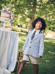 Angel & Rocket Blue Blake Textured 100% Cotton Blazer - Image 3 of 8