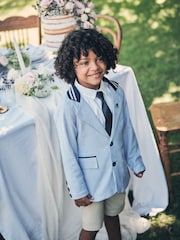 Angel & Rocket Blue Blake Textured 100% Cotton Blazer - Image 4 of 8