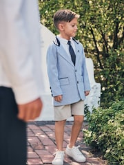 Angel & Rocket Blue Blake Textured 100% Cotton Blazer - Image 6 of 8