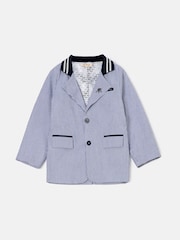 Angel & Rocket Blue Blake Textured 100% Cotton Blazer - Image 8 of 8