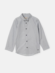 Angel & Rocket Grey Carter Geo Pattern Smart 100% Cotton Shirt - Image 3 of 5