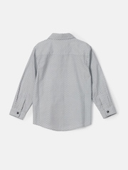 Angel & Rocket Grey Carter Geo Pattern Smart 100% Cotton Shirt - Image 4 of 5