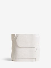 White Abstract Geo Resin Sofa Side Table - Image 2 of 7