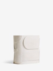 White Abstract Geo Resin Sofa Side Table - Image 3 of 7