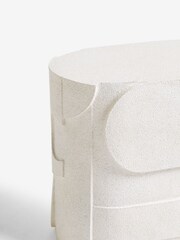White Abstract Geo Resin Sofa Side Table - Image 6 of 7