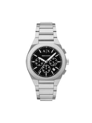 Armani Exchange Silver Tone Sync Three-Hand Day-Date Stainless Steel Watch - Image 1 of 6