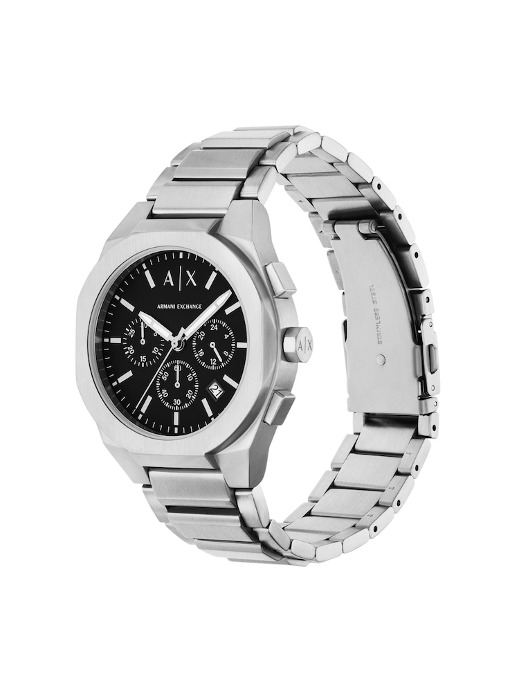 Armani Exchange Silver Tone Sync Three-Hand Day-Date Stainless Steel Watch - Image 2 of 6
