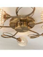 Gallery Home Antique Brass 5 Light Flush Edmonton Flush Ceiling Light - Image 2 of 8
