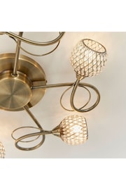 Gallery Home Antique Brass 5 Light Flush Edmonton Flush Ceiling Light - Image 4 of 8