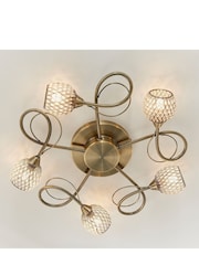 Gallery Home Antique Brass 5 Light Flush Edmonton Flush Ceiling Light - Image 5 of 8