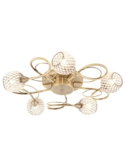 Gallery Home Antique Brass 5 Light Flush Edmonton Flush Ceiling Light - Image 7 of 8